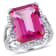 14 1/2 CT TGW Pink Topaz and 1/2 CT TW Diamond Ring in 14K White Gold