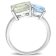 3 4/5 CT TGW Green Quartz and Sky Blue Topaz Ring in Sterling Silver