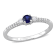 1/3 CT TGW Created Blue and White Sapphire with Diamond Accent Ring in
Sterling Silver