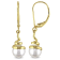 6.5-7MM Freshwater Cultured Pearl Spiral Earrings in 10K Yellow Gold