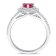 3/5 CT TGW Ruby and 2/5 CT TW Diamond Double Halo Ring in 14K White Gold