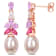 8.5-9MM Pink Cultured Pearl, Rose de France and Topaz Earrings in 18K
Rose Over Sterling Silver