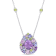 4 5/8 CT TGW Tanzanite, Rose de France, Peridot and Amethyst Teardrop
Necklace in Sterling Silver