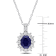 4 CT TGW Created Blues, White Sapphire and Diamond Accent Pendant with
Chain in Sterling Silver