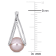 8-8.5MM Pink Freshwater Cultured Pearl Drop Earrings in 10K White Gold