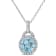 4 CT TGW Sky Blue and White Topaz Pendant with Chain in Sterling Silver