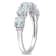 1 3/8 CT TGW Aquamarine and White Topaz Semi-Eternity Ring in Sterling Silver