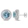 5 CT TGW Sky Blue Topaz and White Topaz Stud Earrings in Sterling Silver