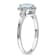 5/8 CT TGW Aquamarine and 1/10 CT TW Diamond Heart Halo Ring in Sterling Silver