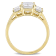 2-3/4 CT DEW Created Moissanite 3-Stone Engagement Ring in 10K Yellow Gold