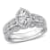 1/5 CT TW Diamond Oval Halo Bridal Ring Set in Sterling Silver