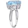 7 1/2 CT TGW Sky Blue and White Topaz Cocktail Ring in Sterling Silver