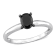 1/2 ct Black Diamond Solitaire Engagement Ring in 14K White Gold