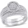 1/3 CT TW Diamond Cluster Bridal Set in Sterling Silver