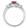 1 CT TGW Ruby and White Sapphire and 1/8 CT TW Diamond 3-Stone Ring Halo
in 14K White Gold
