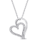 1/10 CT TDW Diamond Double Heart Pendant with Chain in Sterling Silver