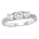 1 CT TGW Lab Grown Diamond 3-Stone Engagement Ring in 14K White Gold