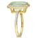 6 7/8 CT TGW Green Quartz and White Topaz Semi Halo Ring in Yellow
Plated Sterling Silver
