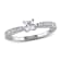 1/3 CT TGW Created White Sapphire and Diamond Accent Engagement Ring in
Sterling Silver