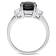 4 3/8 CTW Black Sapphire Created White Sapphire and Diamond Cocktail
Ring in Sterling Siver