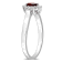 1/4 CTW Garnet and 1/10 CTW Diamond Teardrop Ring in Sterling Silver