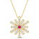 1 1/4 CT TGW Ruby and White Topaz Floral Pendant with Chain in 10K
Yellow Gold