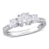 1-3/8 CT DEW Created Moissanite 3-Stone Engagement Ring in 10K White Gold