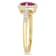 1 CT TGW Created Ruby and 1/7 CT TW Diamond Halo Ring in 10K Yellow Gold