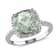 4 CT TGW Green Quartz and 1/10 CT TW Diamond Halo Ring in Sterling Silver