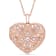 5/8 CT TGW White Topaz Heart Locket Necklace in Rose Plated Sterling Silver