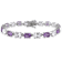 19 3/4 CT TGW Amethyst and Created White Sapphire Link Bracelet in
Sterling Silver
