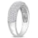4/5 CT TGW Created Moissanite Semi-Eternity Ring in Sterling Silver