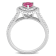 3/5 CT TGW Ruby and 3/8 CT TW Diamond Double Halo Heart Ring in 14K
White Gold