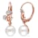 7.5-8 MM Freshwater Cultured Pearl and 1/10ctw Diamond Earrings 18K Rose
Gold Over Sterling Silver
