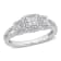 1/5 CT TW Princess and Round Diamond Split Shank Ring in Sterling Silver