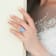13 3/5 CT TGW Sky Blue Topaz and White Topaz Solitaire Ring in Sterling Silver