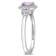 5/8 CT TGW Amethyst and 1/10 CT TW Diamond Square Halo Ring in Sterling Silver