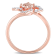 4/5 CTW Morganite and White Topaz Floral Ring in Rose Plated Sterling Silver