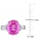 7 1/2 CTW Created Pink Sapphire and Diamond Accent Ring in Sterling Silver