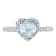 5/8 CT TGW Aquamarine and 1/10 CT TW Diamond Heart Halo Ring in Sterling Silver