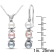 4.5-5.5MM Multi-color Freshwater Cultured Pearl & Diamond Earrings
& Pendant Set in Sterling Silver