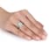 4 CT TGW Green Quartz and 1/10 CT TW Diamond Halo Ring in Sterling Silver