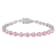 13 1/2 CT TGW Created Pink Sapphire Classic Tennis Bracelet in Sterling Silver