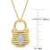 1/10 CT TW Diamond Lock Pendant with Chain in 14K 2-Tone Gold