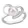 8-8.5MM Freshwater Cultured Pearl and Diamond Accent Heart Ring in
Sterling Silver
