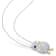 2 3/4 CT TGW Created Blue and White Sapphire Chick Necklace in 2-Tone
Plated Sterling Silver