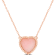 5 CT TGW Pink Opal Necklace with Beaded Halo in Rose Plated Sterling Silver