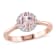 4/5 CTW Morganite and 1/10 CT TW Diamond Halo Ring in Rose Plated
Sterling Silver