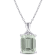 5 3/8 CT TGW Green Quartz and White Topaz Pendant with Chain in Sterling Silver