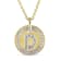 Diamond "D" Initial Pendant with Chain in 18K Yellow Gold Over
Sterling Silver